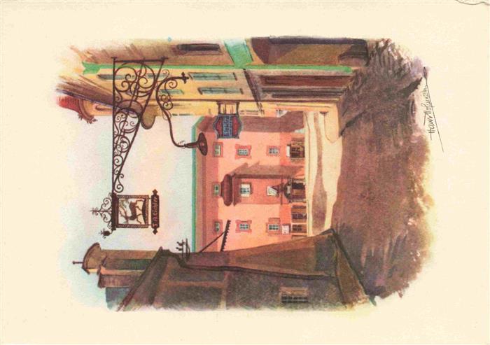 Enns Oberoesterreich AT Blick von der Fuerstengasse zum Hauptplatz Illustration