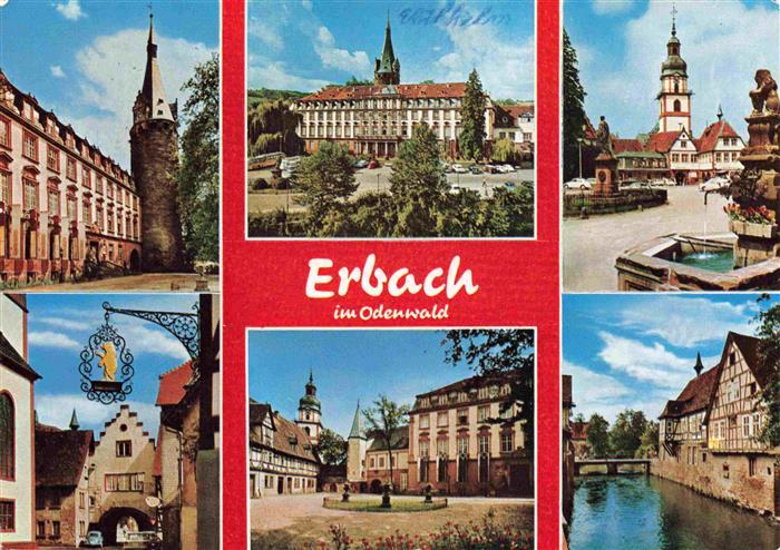 Erbach Odenwald Schloss Kirche Stadttor Brunnen Marktplatz Bruecke
