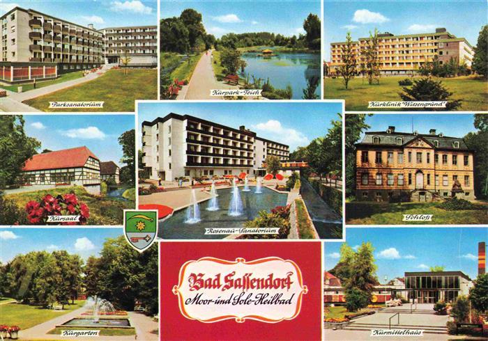 Bad Sassendorf Parksanatorium Kursaal Kurgarten Teich Rosenau Sanatorium Kurklin