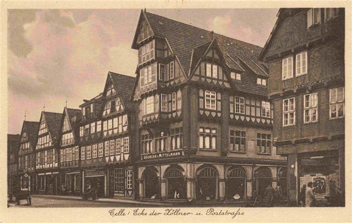 Celle  Niedersachsen Ecke Zoellner- und Poststrasse Fachwerkhaeuser