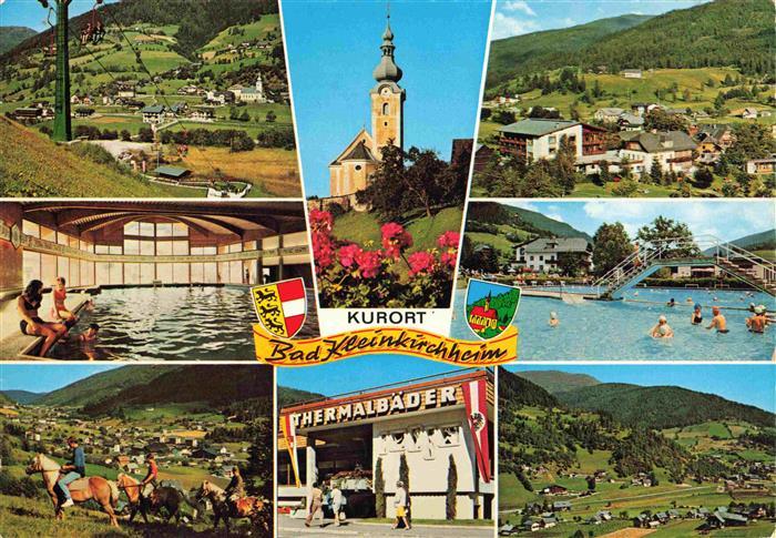 Bad Kleinkirchheim Kaernten AT Teilansichten Kurort Hallenbad Kirche Thermalbad