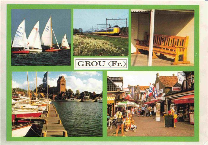 Grou Friesland Segelregatta Eisenbahn Hafen Ortszentrum Ladengeschaefte Souvenir