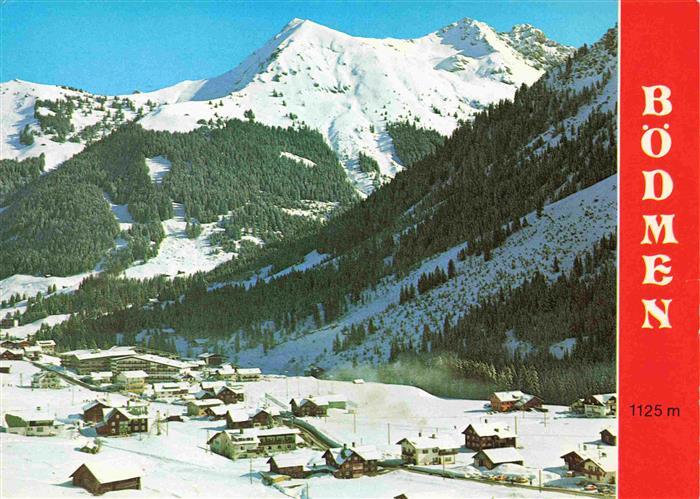 Boedmen Mittelberg Vorarlberg AT Winterpanorama Kleinwalsertal Blick gegen Hamme