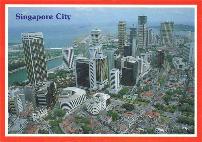 Singapore Commercial and financial hub in the harbour city area aerial view