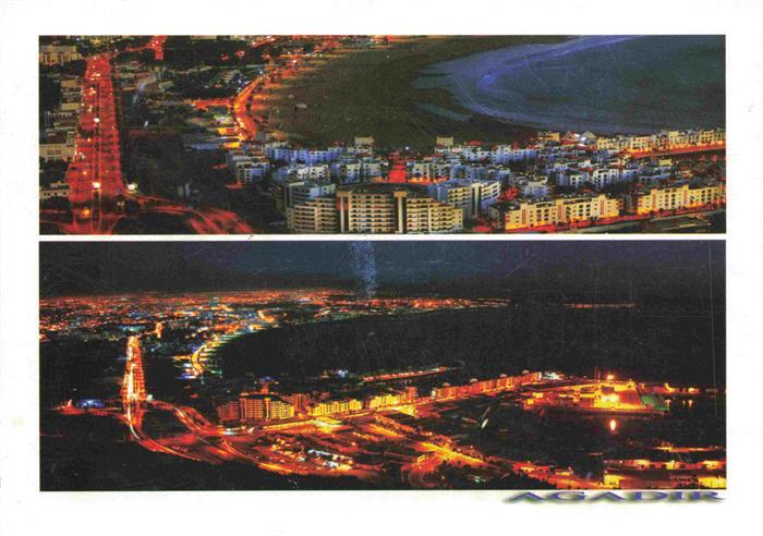 Agadir Maroc Panorama Nachtaufnahmen