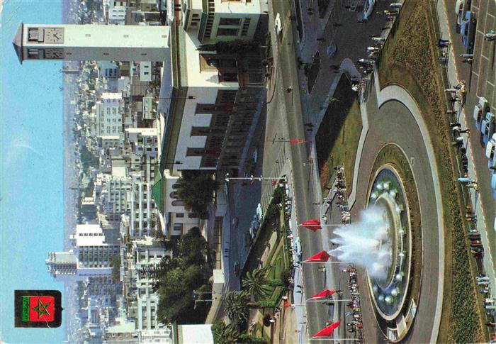 Casablanca Maroc Fontaine luminouse et musicale Place des Nations Unies