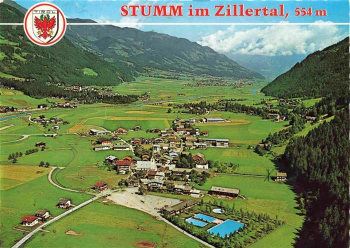 Stumm Zillertal AT Fliegeraufnahme