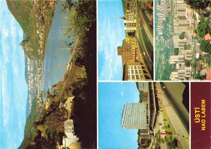 Usti nad Labem Aussig CZ Ansicht Schloss Interhotel Revolucni ulice Wohnsiedlung