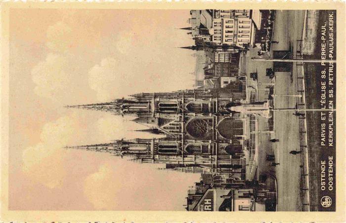 OSTENDE Oostende West-Vlaanderen Belgie Parvis et l'Eglise ss Pierre Paul