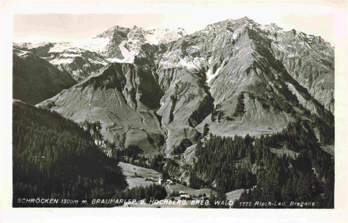 Schroecken Nesslegg AT Braunarlspitze und Hochberg