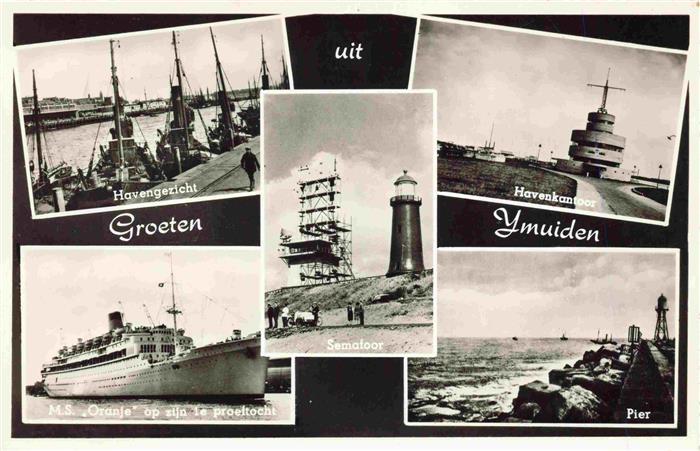 Ymuiden Ijmuiden NL Havengezicht Havenkantoor MS Oranje op zijn le proeltocht
