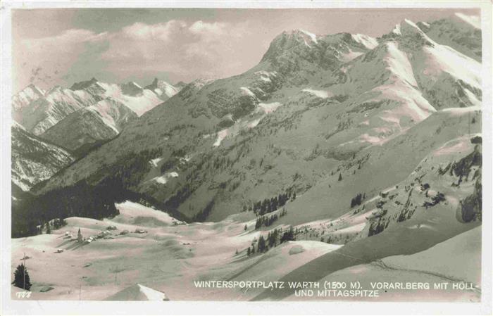 Warth Arlberg Vorarlberg AT Panorama mit Hoell und Mittagspitze