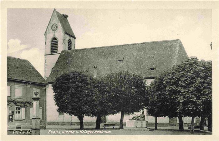 Weil am Rhein Ev Kirche und Kriegerdenkmal
