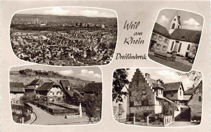 Weil am Rhein Panorama Kirche Ortspartien