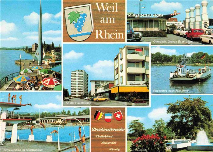Weil am Rhein Dreilaendereck An der Hauptstrasse Otterbach Grenze Rheinfaehre Sc