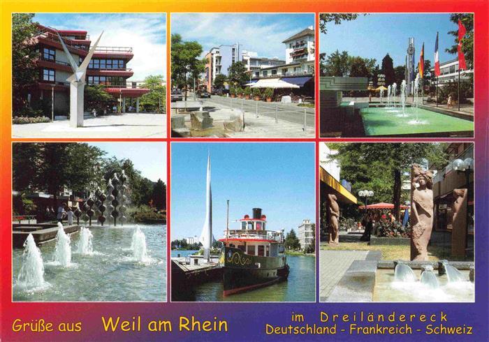 Weil am Rhein Ortspartien Park Fontaenen Dreilaenderecke Skulptur