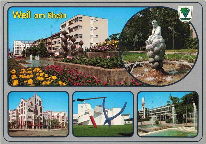 Weil am Rhein Teilansichten Parkpartien Brunnenskulptur