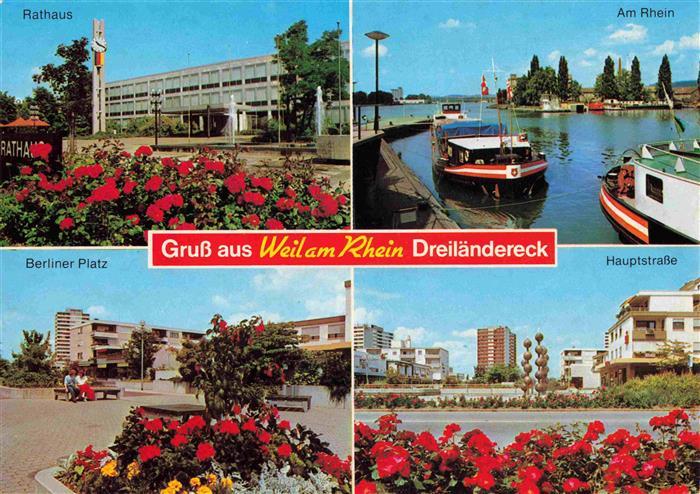 Weil am Rhein Rathaus Berliner Platz Rheinpartie Hauptstrasse