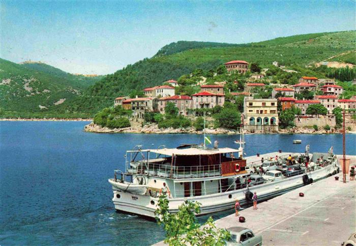 Rabac Croatia Panorama mit Faehre