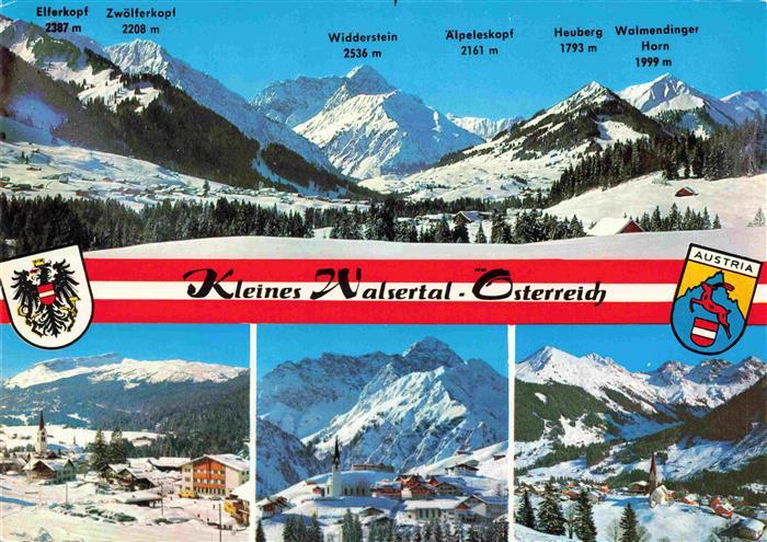 Kleinwalsertal Vorarlberg AT Panorama mit Elferkopf Zwoelferkopf Widderstein ael