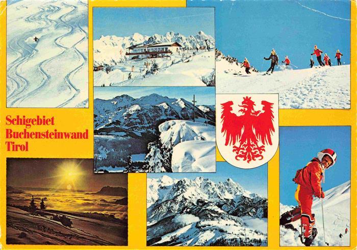 Buchensteinwand Lofer AT Schigebiet Teilansichten Sonnenuntergang Skipiste