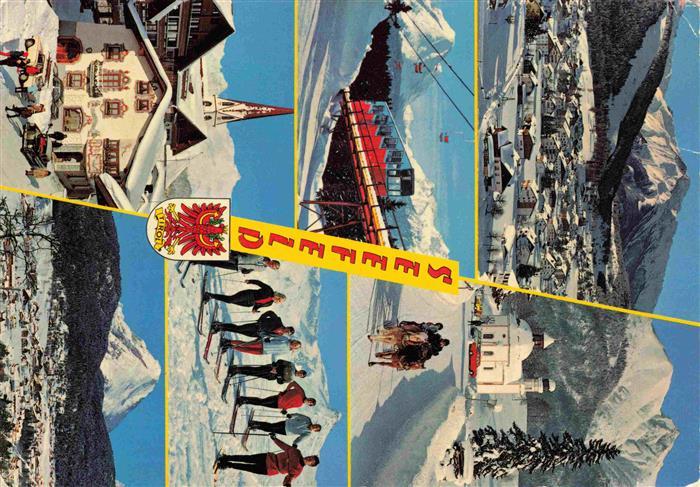 Seefeld Tirol Schiparadies Ortsansicht Kirche Bahn Gasthaus Skikurs
