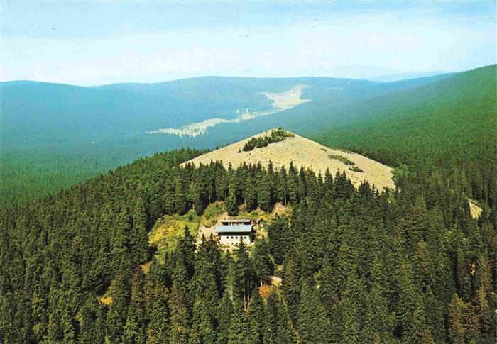 Lusen 1373m Bayerischer Wald Fliegeraufnahme mit Schutzhaus