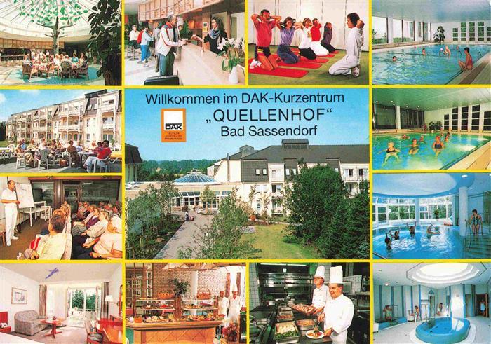 Bad Sassendorf DAK Kurzentrum Quellenhof Rezeption Terrasse Hallenbad Fruehstuec