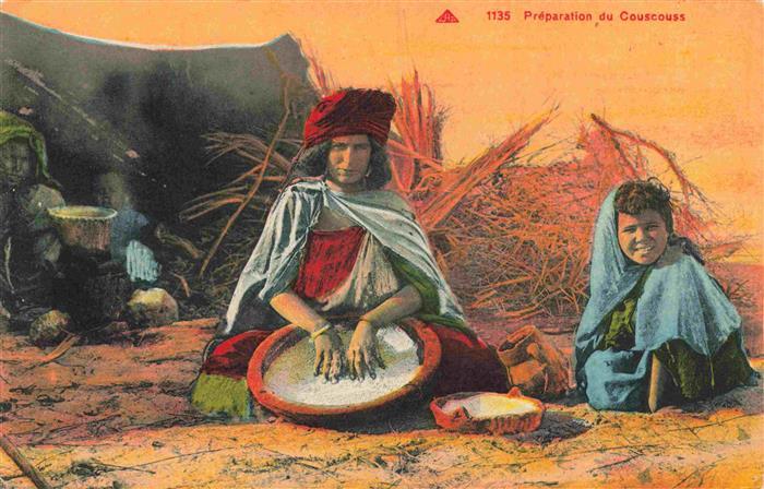 Nomades Nomaden Beduines Bedouines-- Preparation du Couscouss