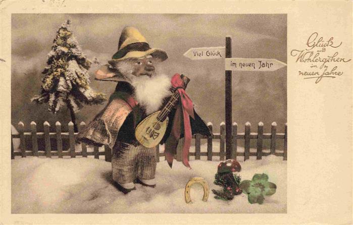 Zwerge Dwarfs Nains-- Neujahr Glueck