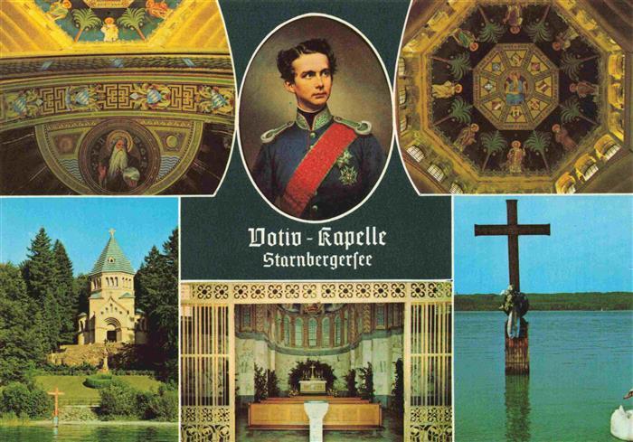 Adel Bayern Monarchie Koenig Ludwig 2 Motiv Kapelle Starnbergersee
