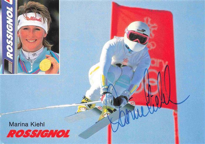 Ski-Abfahrt Skiing-- Marina Kiehl Rossignol Autogramm