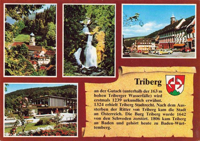 Chronik-AK Triberg Wasserfaelle Wallkirche Marktplatz Kurhaus