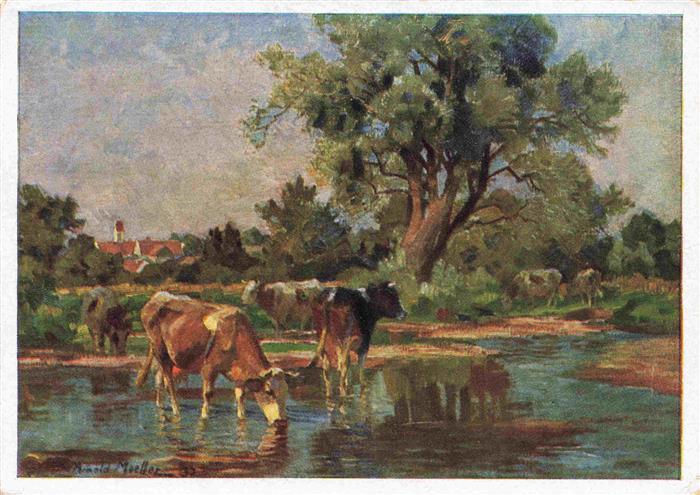 Verlag HDK Haus der Deutschen Kunst Nr. 1012 Muenchen Arnold Moeller Kuehe in de