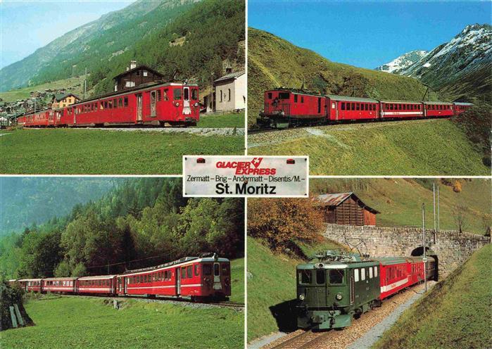 Eisenbahn Railway Chemin de Fer Ferrovia-- Glacier Express St Moritz Zermatt Bri