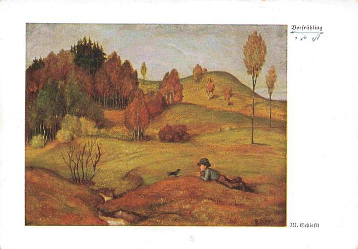 SCHIESTL Matthias Kuenstlerkarte Dorfruechling Wiechmann U. Nr. 7777