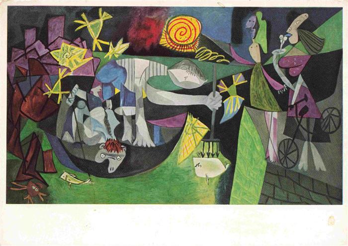 Picasso Pablo Kuenstlerkarte Night Fishing at Antibes