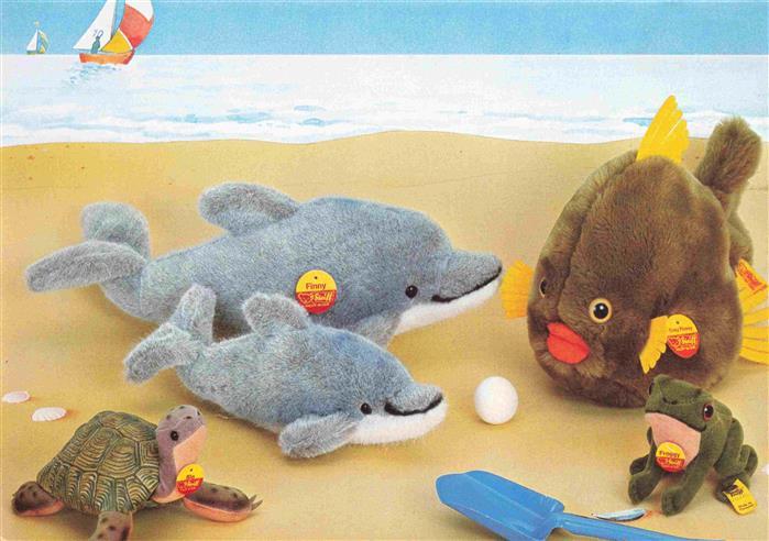 Spielzeug Toy Juet Juguete-- Steiff Knopf im Ohr Delphin Frosch Schildkroete