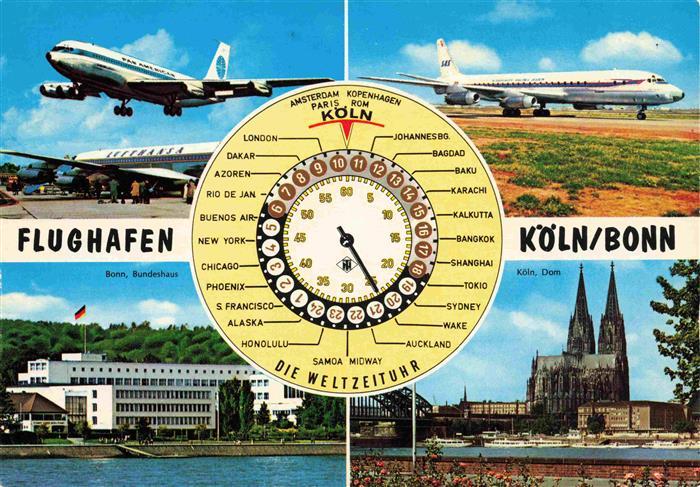 Flughafen Airport Aeroporto Koeln Bonn Weltzeituhr