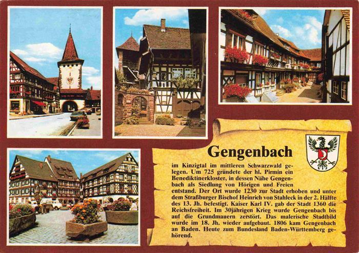 Chronik-AK Gengenbach Schwarzwald Tor Turm Engelgasse Marktplatz