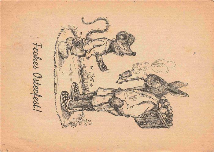 Ostern Easter Paques Pasqua-- Hase Maus Vermenschlicht