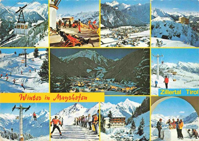 Mayrhofen Zillertal AT Panorama Winterkurort Skigebiet Zillertaler Alpen