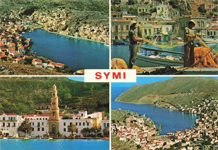 Symi Greece Bucht Hafen Fischer Kirche