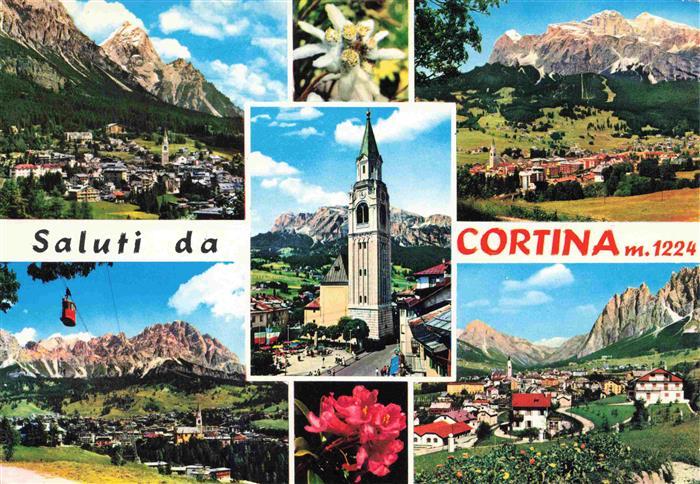 Cortina d Ampezzo IT Teilansichten Kirche Alpen Alpenflora