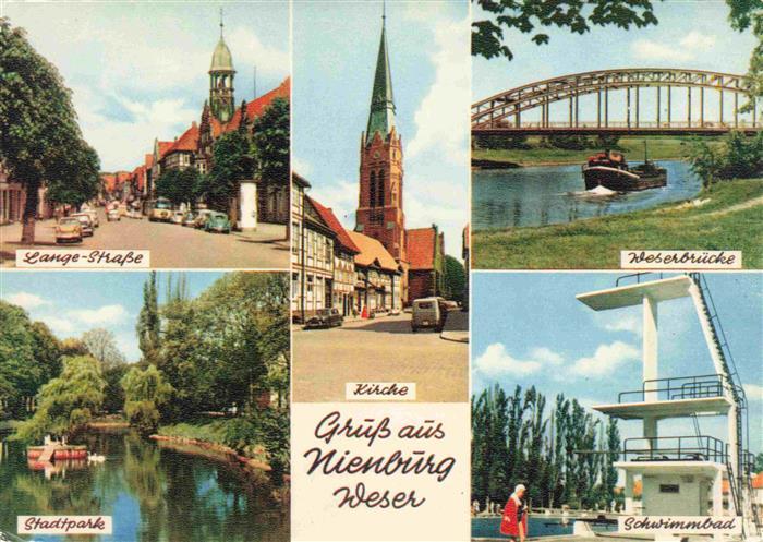 Nienburg Weser Lange Strasse Kirche Weserbruecke Schwimmbad Sprungturm Stadtpark