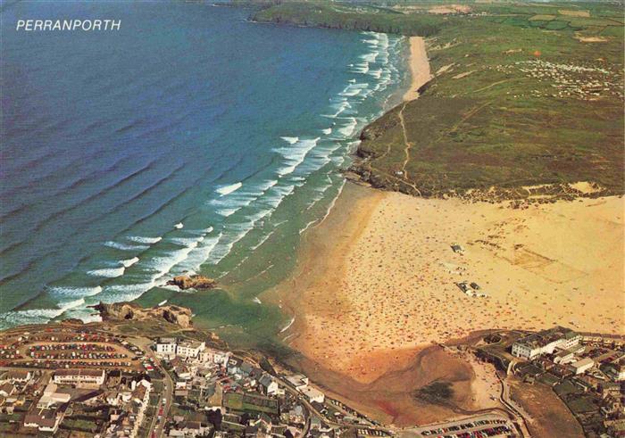 Perranporth Kuestenpanorama Strand