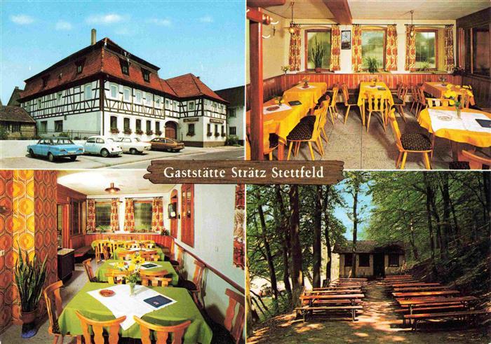 Stettfeld Unterfranken Gaststaette Straetz Gastraum Biergarten