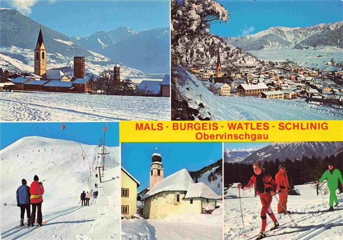 Mals Malles Suedtirol IT Panorama Burgeis Watles Schlinig Obervinschgau Wintersp