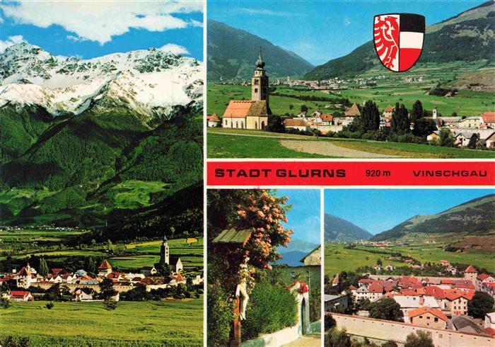 Glurns Glorenza Suedtirol IT Panorama Vinschgau Ortler-Alpen