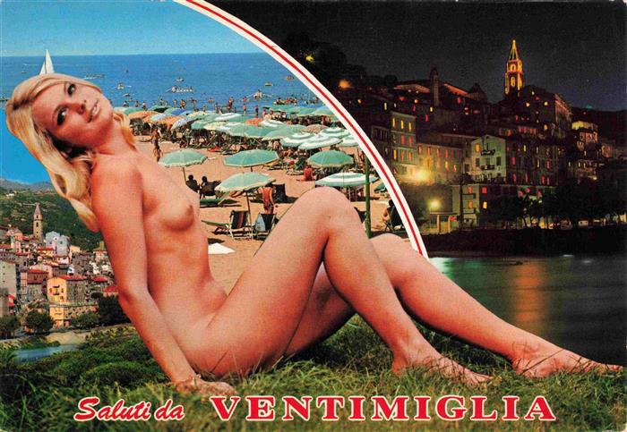 VENTIMIGLIA Vintimille Liguria IT Badenixe Strand Nachtaufnahme
